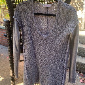 Rebecca Taylor metallic cotton sweater v-neck